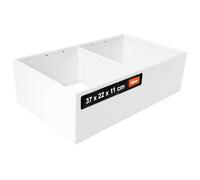 blum AMBIA-LINE Organizador de cajón Acero 37×22×11 cm | Blanco seda | Soporte de placa magnética - sin deslizamiento | Modular & ampliable | Para cocina & baño