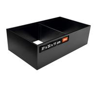 blum AMBIA-LINE Organizador de cajón Acero 37×22×11 cm | Negro carbón | Soporte de placa magnética - sin deslizamiento | Modular & ampliable | Para cocina & baño
