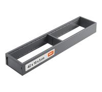 blum AMBIA-LINE Organizador de cajón Acero 42×10×5 cm | Gris Orión | Cocina | Soporte de placa magnética - sin deslizamiento | Cubertero & separador de cajón en acero | Para cocina, baño & armario