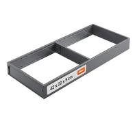 Blum AMBIA-LINE Organizador de cajón Acero 42×20×5 cm | Gris Orión | Cocina | Soporte de placa magnética - sin deslizamiento | Cubertero & separador de cajón en acero | Para cocina, baño & armario