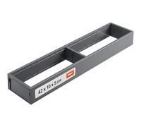 blum AMBIA-LINE organizador de cajón en acero pintado en polvo | ideal para cocina, baño y zona de día | ampliable modularmente | 42×10×5 cm | con placa magnética | Gris Orion