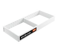 Blum AMBIA-LINE organizador de cajón en acero pintado en polvo | ideal para cocina, baño y zona de día | ampliable modularmente | 47×22×5 cm | con placa magnética | Blanco seda