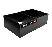 blum AMBIA-LINE organizador de cajón en acero pintado en polvo | ideal para cocina, baño y zona de día | ampliable modularmente | 37×22×11 cm | con placa magnética | Negro carbón