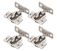 Blum - Juego de 4 bisagras COMPACT para muebles (107°, con muelle para atornillar, incluye placa de montaje, incluye tornillos, pack de 4)
