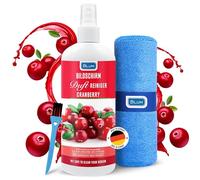 Blum Limpiador de Pantalla con Aroma Cranberry 250 ml + Paño Microfibra 30 × 30 cm - Screen Cleaner - Limpieza para Laptop, portatil, PC, TV, movil, Limpiar Cristales y Limpia moviles