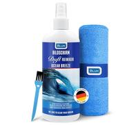 Blum Limpiador de Pantalla con Aroma Ocean Breeze 100 ml + Paño Microfibra 30 × 30 cm - Screen Cleaner - Limpieza para Laptop, portatil, PC, TV, movil, Limpiar Cristales y Limpia moviles