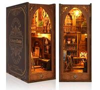 Blumacht Kit DIY Book Nook - Biblioteca de Libros, Kit de Casa Miniatura con Luz LED, Soporte de Libro Puzzle 3D de Madera, Idea Regalo Creativa para Adultos y Adolescentes a Partir de 14 Años
