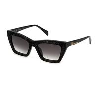 Blumarine Donna SBM830S 0700 Occhiali da sole Acetato Nero Fumo Cat Eye Normale Sfumato