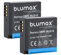 Blumax 2 baterías para Panasonic DMW-BLG10 BLG10e, 1025 mAh, 7,2 V, 7,4 Wh, compatible con Panasonic Lumix DC TZ91 DMC TZ101 TZ81 GF6 GX7 GX80 G110