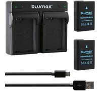 Blumax 2X Batería 1050mAh Compatible con Nikon EN-EL14/EN-EL14a + Mini Cargador Dual USB Compatible con Nikon D3100 D3200 D3300 D3400 D5100 D5200 D5300 D5500 Coolpix P7800 Coolpix P7700