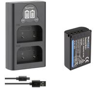 Blumax Batería compatible con Olympus BLX-1 [2600 mAh] + Slim Dual Charger BLX1 para Olympus OM-1 / OM-1 Mark II/OM-3 & OM System OM-1
