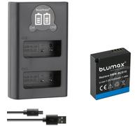 Blumax Batería compatible con Panasonic DMW-BLG10 E [ 1025 mAh ] + Slim Dual Charger DMW-BLG10E / DMW-BLE9 E para Lumix DMC-GF6 GX7 III DC-TZ202 G110W