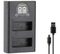blumax Mini Dual Charger para Panasonic DMW-BLG10 / DMW-BLG10E / DMW-BLE9 E/BP-DC15 E - Cargador compatible con Lumix DMC-GF6 GX7 III GX80