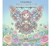 Blumen Mandala Welt: Malbuch mit Geschichte für Kinder: Für Kinder & Erwachsene: 36 detailreiche Blumen-Mandala-Ausmalbilder (21.59 x 21.59 cm) - ... Schmetterlingsmuster für kreative Stunden.