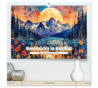 Blumennächte im Mondlicht - Poesie des Himmels und der Erde (hochwertiger Premium Wandkalender 2026 DIN A2 quer), Kunstdruck in Hochglanz: Der Mond als romantischer Begleiter der Natur
