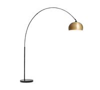 Blumfeldt Amara Lámpara de arco Pantalla dorada Base de mármol E27 Cable de 2 m Dorada