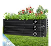 blumfeldt Bancal Elevado de Metal para Jardín, Jardinera de Exterior para Hierbas, Flores, Fruta y Verdura, Kit Cajón de Cultivo de Acero 1200L, Resistente a la Intemperie y Antioxidante, 2m