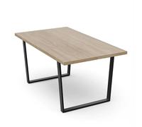blumfeldt Bearsdon Mesa de Comedor - Tablero MDF Color Roble 160×90 cm con Patas Metálicas Negras, Estilo Loft Industrial, Resistente al Calor y Arañazos, Ideal para Comedor y Cocina