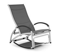 blumfeldt Beverlywood Tumbona Mecedora (Estructura de Aluminio, Respaldo Regulable 4 Posiciones, DualComfort, Material: 70% PVC y 30% poliéster Comfort Mesh, Tornillos INOX) Gris