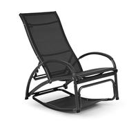 blumfeldt Beverlywood Tumbona Mecedora (Estructura de Aluminio, Respaldo Regulable 4 Posiciones, DualComfort, Material: 70% PVC y 30% poliéster Comfort Mesh, Tornillos INOX) Gris Grafito