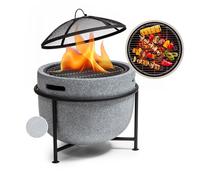 Blumfeldt blumfeldt Recipiente de fuego de Grail con parrilla MGO y recipiente de acero incl. protección contra chispas