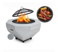 Blumfeldt blumfeldt Recipiente de fuego Diamond con parrilla MGO y recipiente de acero incl. protección contra chispas