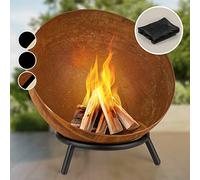 Blumfeldt Brasero Exterior para Jardin, Estufa con Trípode para Camping, Quemador de Leña de Acero, para Terraza, Chimenea, Fireball Fire Pit 66x66 cm