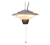 Blumfeldt Calefactor de techo, radiador infrarrojo con tubos halógenos, calefactor bajo consumo, 2 niveles de calor, estufa electrica, Plateado