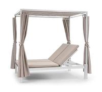 Blumfeldt Cama Balinesa, Tumbona Doble Exterior Con Respaldo Reclinable y Techo Solar, XL Sunbeds Para Jardín