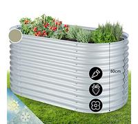 blumfeldt Cama de Cultivo Elevada de Metal para Jardín, Jardinera de Exterior para Huerto, Hierbas, Flores y Verduras, Kit de Bancal de Acero 804 L, Resistente a la Intemperie y Antioxidante, 1,6 m