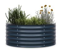 blumfeldt Jardinera Exterior Semicircular, 200L en Acero Galvalume Resistente a Heladas & Óxido, Altura 43cm para Flores, Hierbas & Verduras - Montaje Fácil & Diseño Estable