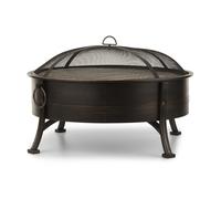 Blumfeldt Catania 2-en-1 brasero Ø80cm pantalla salvachispas Ø70cm parrilla acero antiguo