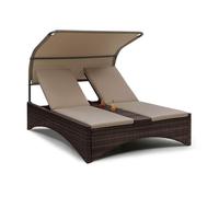 Blumfeldt Eremitage Double Lounger tumbona 2 personas aluminio/ ratán marrón