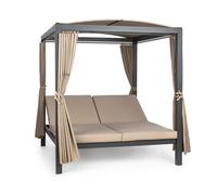 Blumfeldt Eremitage Double XL Tumbona para 2 personas Marco de aluminio Toldo Cortinas