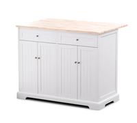 Blumfeldt Etsu isla de cocina encimera extensible 2 cajones 4 puertas como mesa de comedor