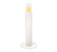 blumfeldt Fiamme Pila - Chimenea de etanol, Quemador de Acero Inoxidable de 0,5 l, Duración de 5 h, Quema sin olores ni residuos, Ayuda al Apagado, Pantalla Angular de Cristal de Seguridad, Blanco