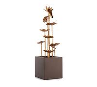 Blumfeldt Golden Orchid Fuente para Exteriores e Interiores - Circulación Continua del Agua en Circuito Cerrado, Bomba de 5 W de Potencia, Protección IPX8, Metal zincado, Estética de latón