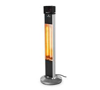 blumfeldt Heat Guru - Estufa por Infrarrojos, Calefactor exterior, eléctrico, 2000 W, Temporizador hasta 24h, IP34, Mando a distancia, Plateado