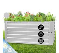 blumfeldt High Grow Straight Jardineras Exterior Grandes Jardín, Huerto Urbano Terraza, Plantas, Vegetales, Hierbas, Capacidad 432 l. Maceteros Exterior Elevados Resistente al Óxido, 120x60x60, Gris
