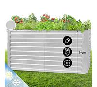 blumfeldt High Grow Straight - Macetero, Protección contra óxido, Acero galvanizado de 0,6 mm (Ø), 4 Barras de protección, Resistencia Intemperie, Volúmen de 1800 L, 200 x 90 x 100 cm, Plateado