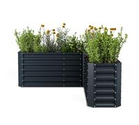 Blumfeldt Cama elevada High Grow | forma de L | resistente a la intemperie | inoxidable | robusta | 742 L