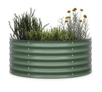 blumfeldt Jardinera Exterior Semicircular, 200L en Acero Galvalume Resistente a Heladas & Óxido, Altura Ergonómica 43cm para Flores, Hierbas & Verduras, Montaje Fácil