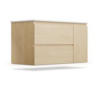 Johnstone Mueble de baño Mueble para baño Armario de baño 90 cm con lavamanos cerámico Cierre suave