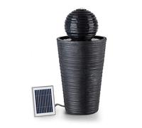 Blumfeldt Liquitorre XL Fuente Solar - Bomba de 200 l/h / IPX8, Panel Solar fotovoltaico de 2 W / 300 cm², Batería de 8 h de duración / 3,7 V / 2 Ah, Exteriores, Iluminación LED, Poliresina, Negro