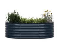 blumfeldt High Grow Extended Jardinera Exterior, 300L en Acero Galvalume Resistente a Heladas & Óxido, Diseño Semicircular 150x60x43 cm, Fácil Montaje, Ideal para Flores, Hierbas & Verduras
