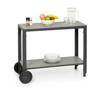 Blumfeldt Menorca Roll Mesa de servicio 2 ruedas Polywood Aluminio Teca