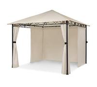 Blumfeldt Mondo - Carpa para Fiestas Tipo pérgola, Carpa para jardín, tamaño: 2,95 x 2,6 x 2,95 m, 4 Paneles Laterales, EasyMount Concept, protección contra la Intemperie: UV/Viento/Lluvia, Beige