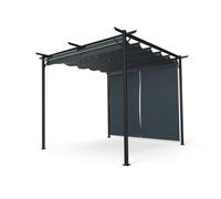 Pantheon Robust Pérgola 3×3 m Persianas laterales de acero con recubrimiento de polvo resistente a la intemperie Blumfeldt