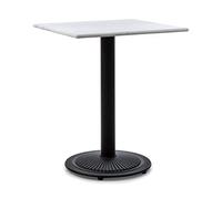 blumfeldt Patras Pearl - Mesa de jardín, Tablero de mármol, para Interior y Exterior, Base de Hierro Fundido, Resistente a la Intemperie, Dimensiones 60 x 72 x 60 cm, Rectangular, Blanco