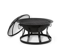 Blumfeldt Pentos Brasero 2 en 1 Ø73cm Salvachispas Ø60cm Rejilla Hierro fundido